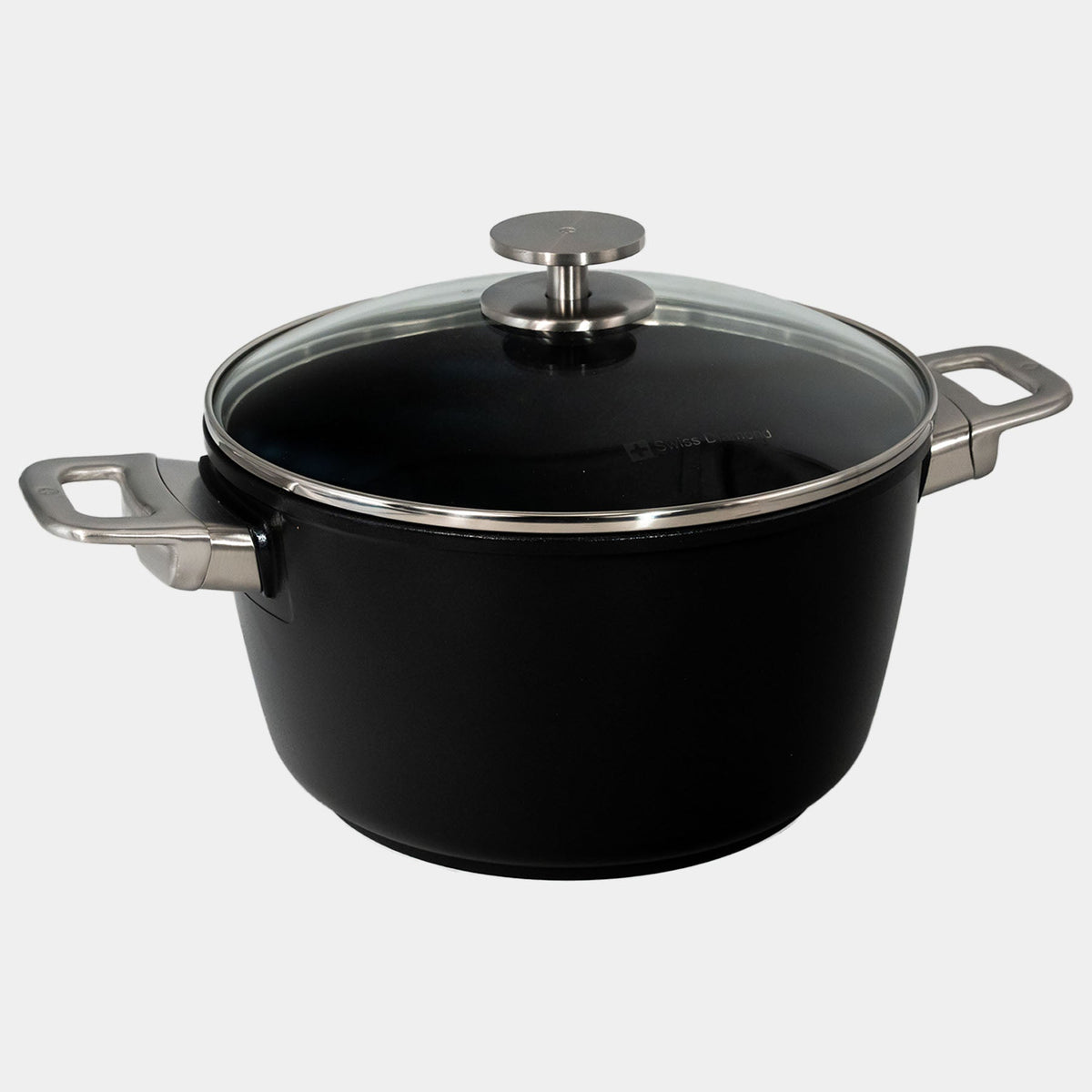 Swiss Diamond CXD DOU Ceramic Nonstick Stock Pot with Glass Lid — 5.5 qt