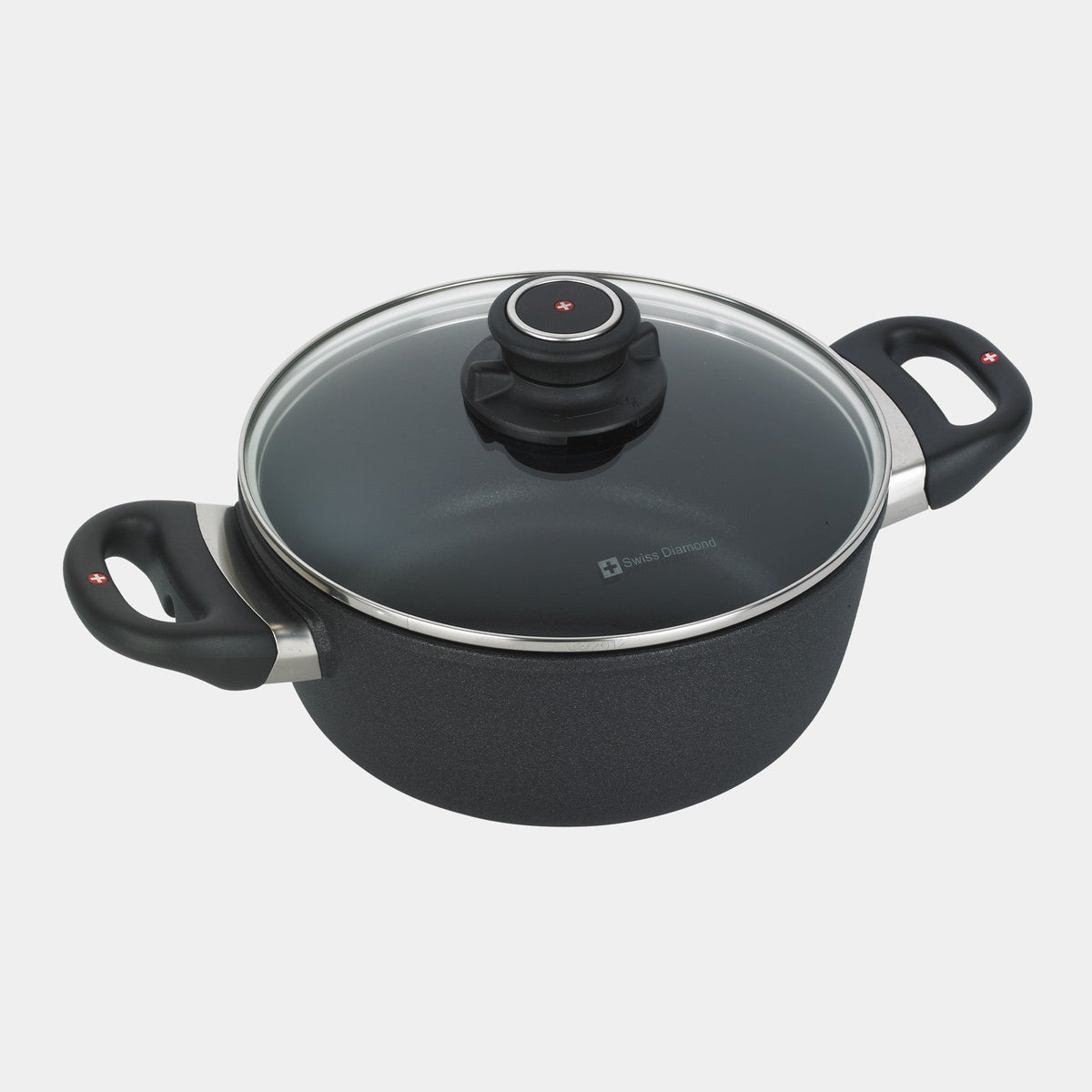 Swiss Diamond XD Nonstick Casserole with Glass Lid - Induction — 2.3 qt