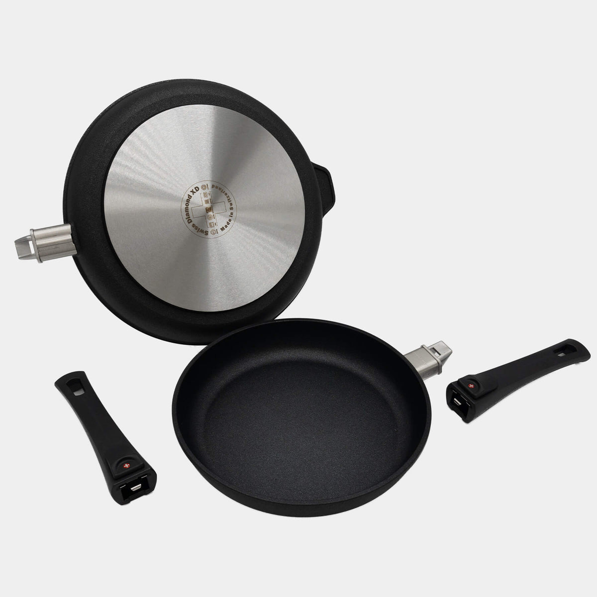 Swiss Diamond XD Nonstick 2-Piece Set - Duo Fry Pans with Detachable Handle - Induction