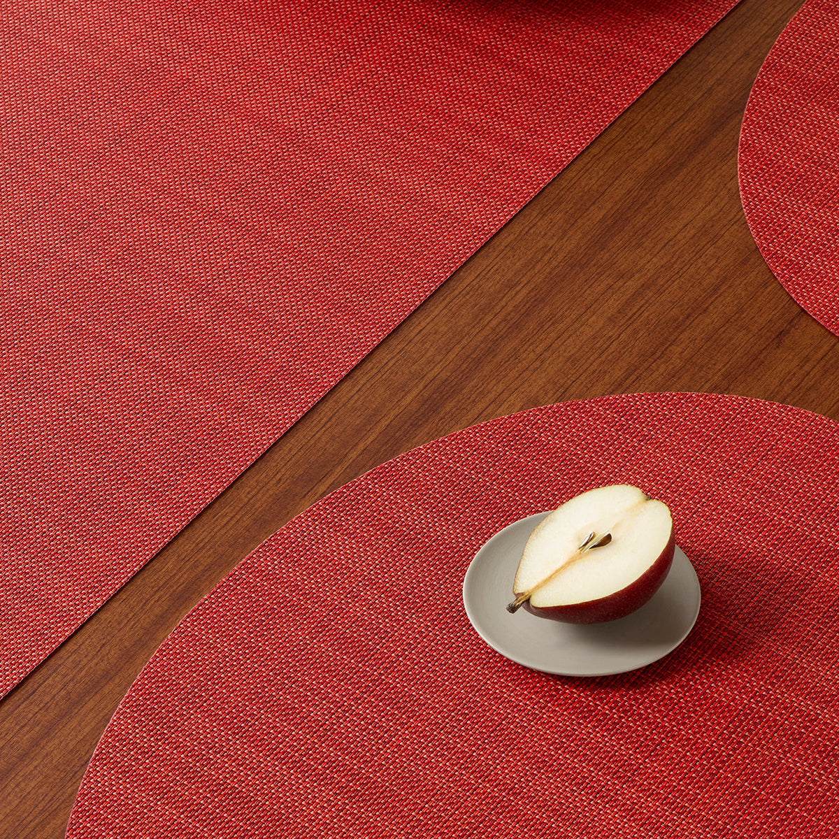 Mini Basketweave Placemats - Scarlet