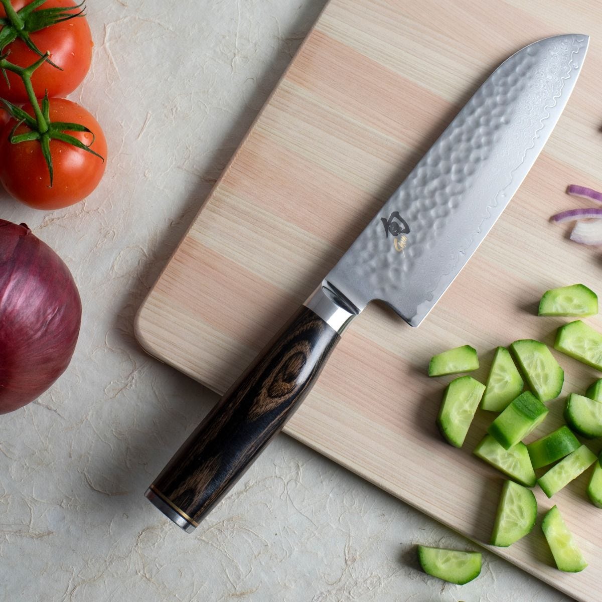 Shun Premier Blonde 7" Santoku — Walnut