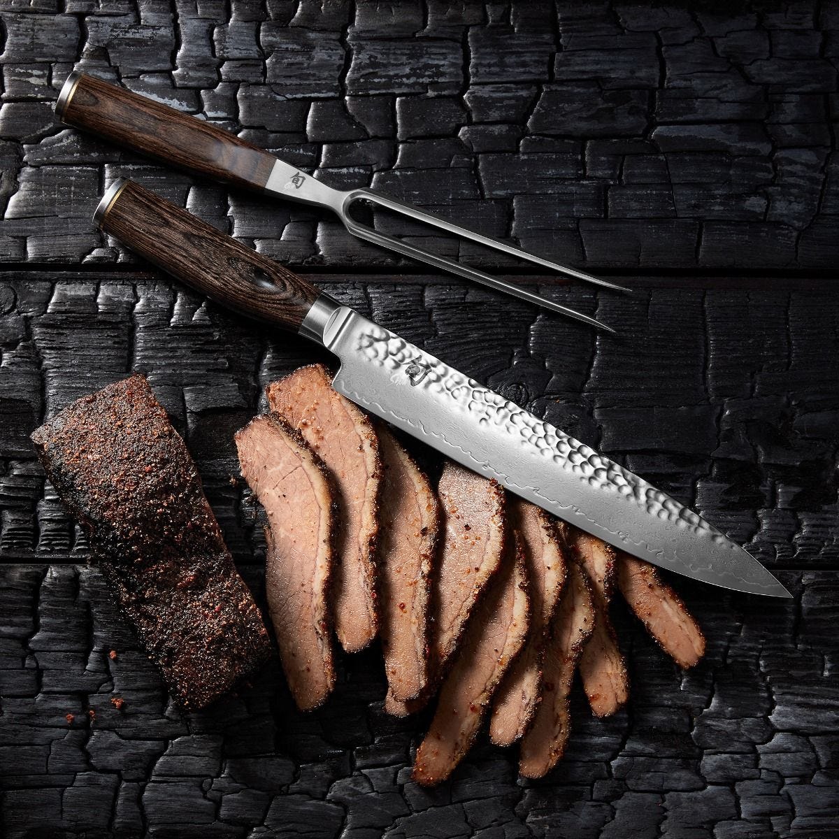 Shun Premier Blonde 2-Piece Carving Set — Walnut