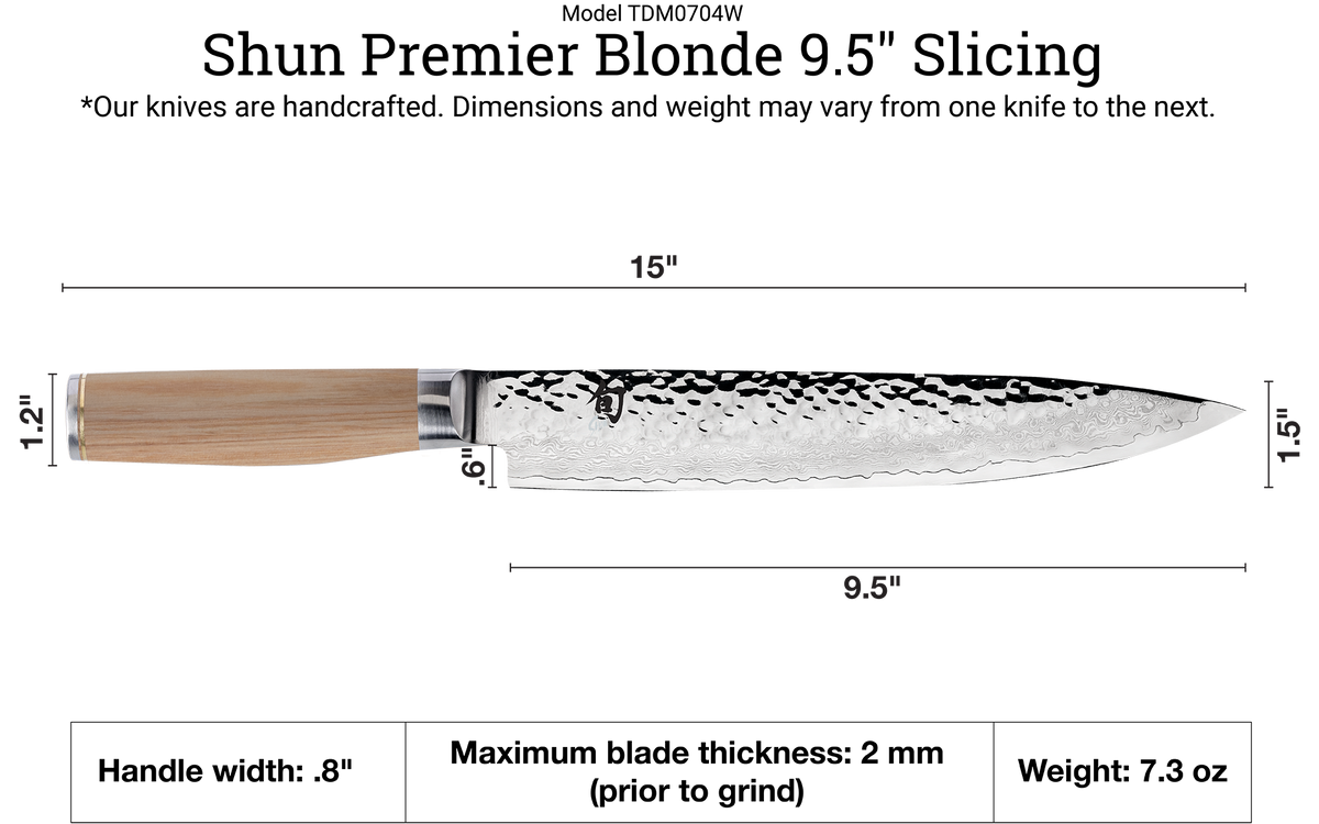 Shun Premier Blonde 9.5" Slicing Knife — Blonde