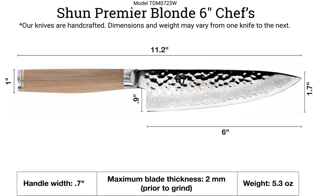 Shun Premier Blonde 6" Chef's Knife — Blonde