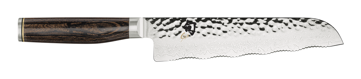 Shun Premier Blonde 7" Master Serrated Utility Knife — Walnut