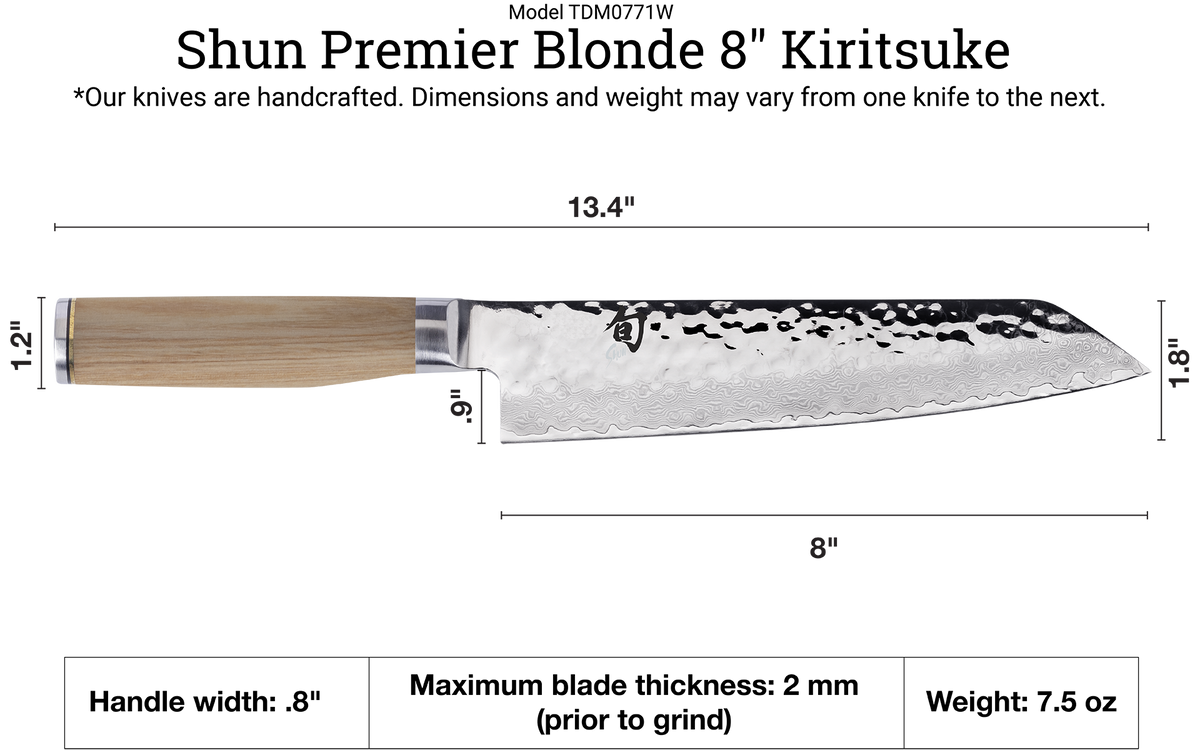 Shun Premier Blonde 8" Kiritsuke — Blonde
