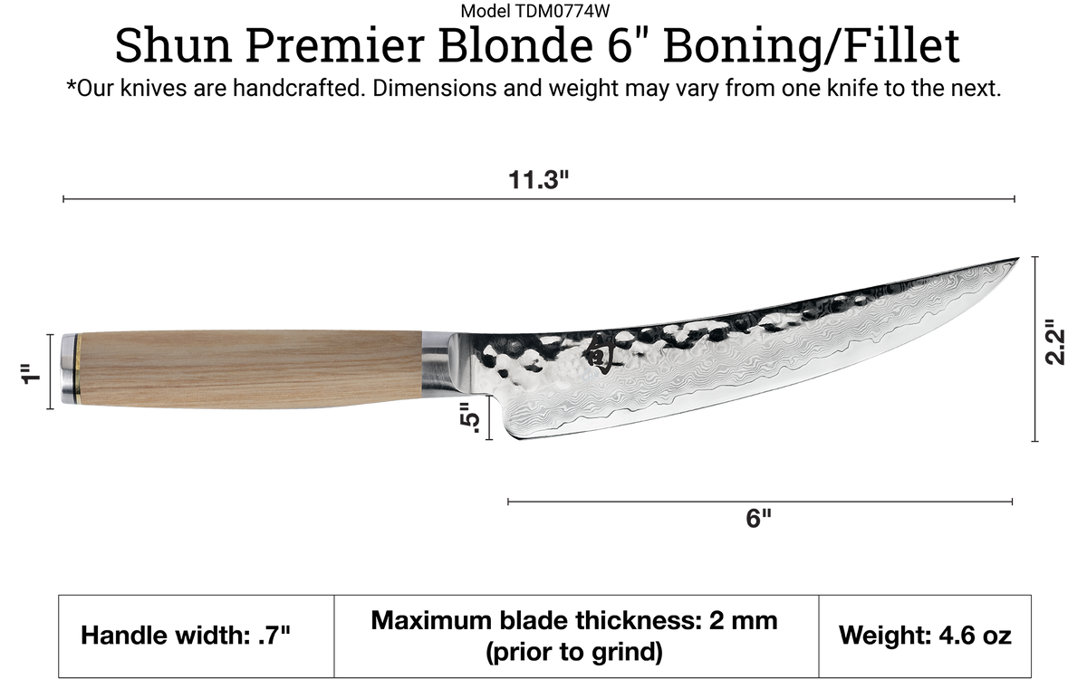 Shun Premier Blonde 6" Boning & Fillet Knife — Blonde
