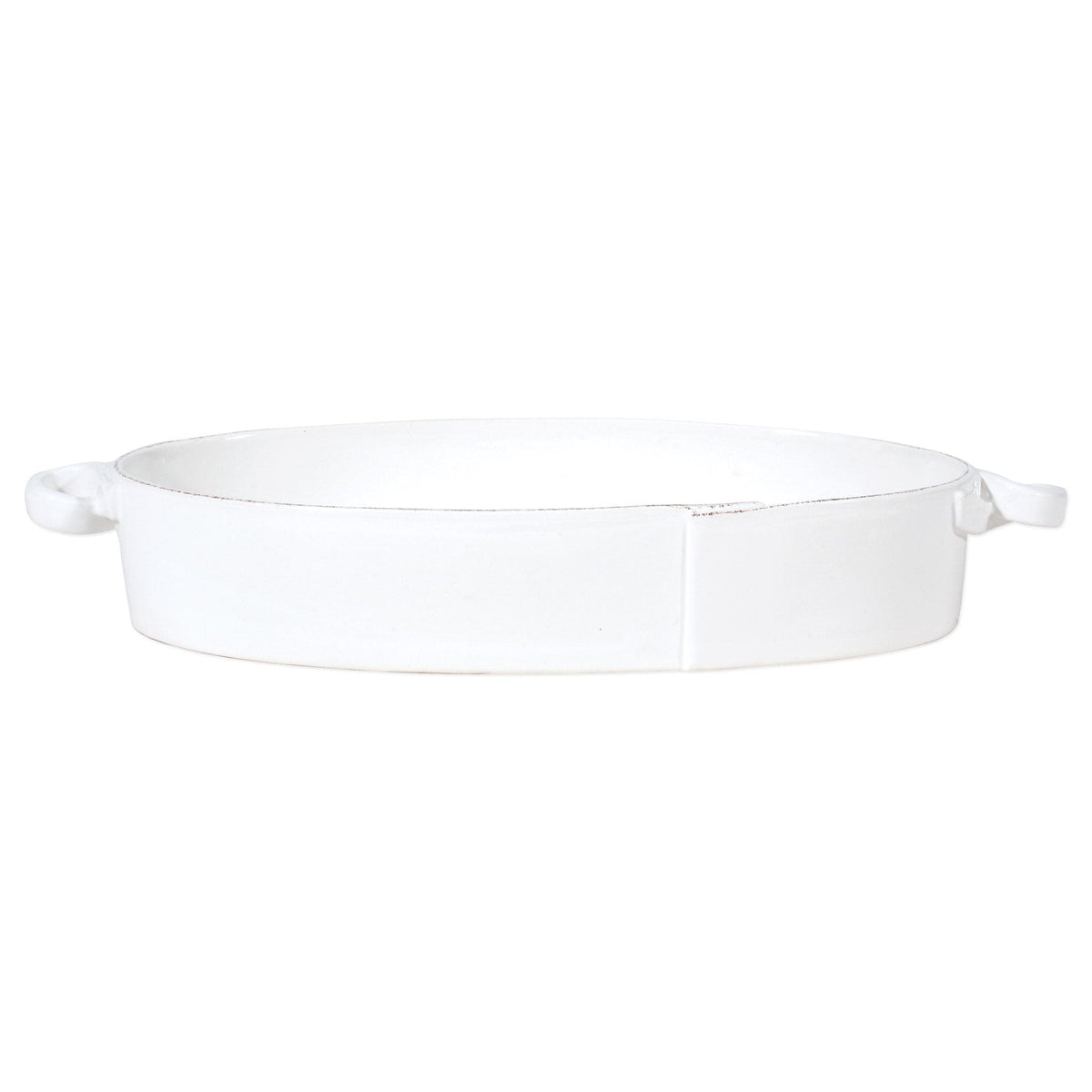 Lastra Handled Oval Baker White