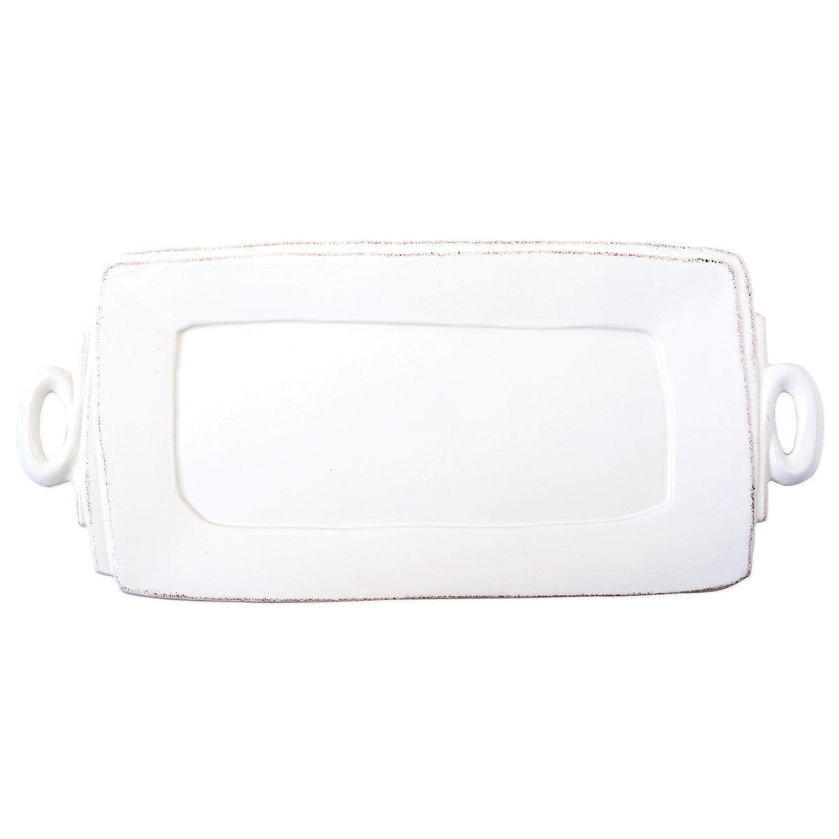 Lastra Handled Rectangular Platter White
