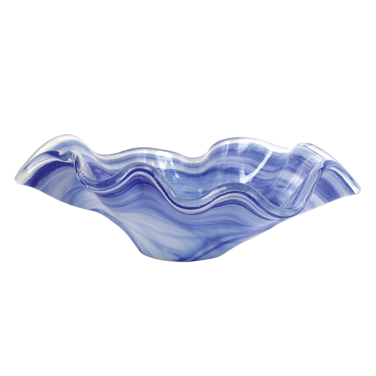 Onda Glass Large Bowl Cobalt