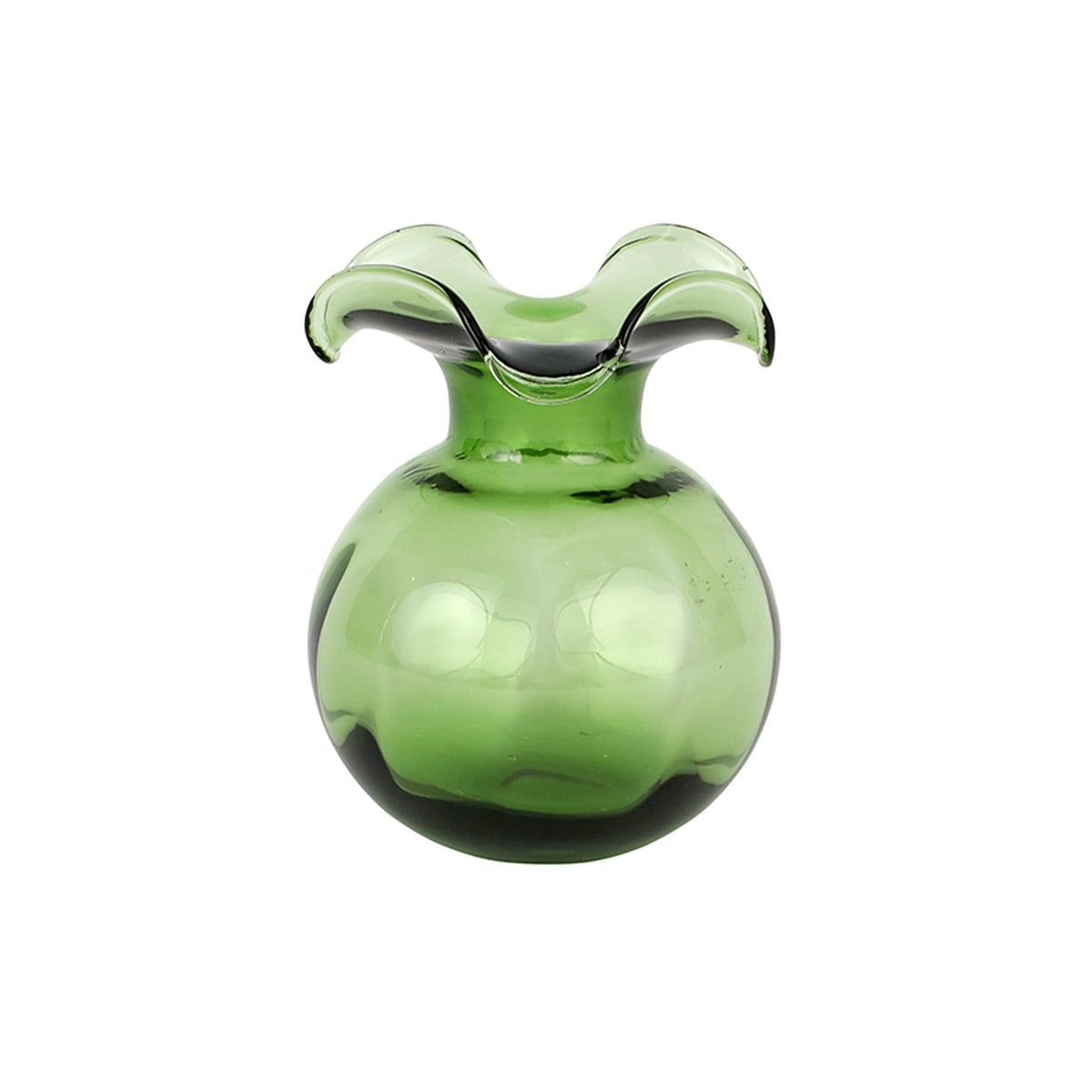 Hibiscus Glass Bud Vase Dark Green