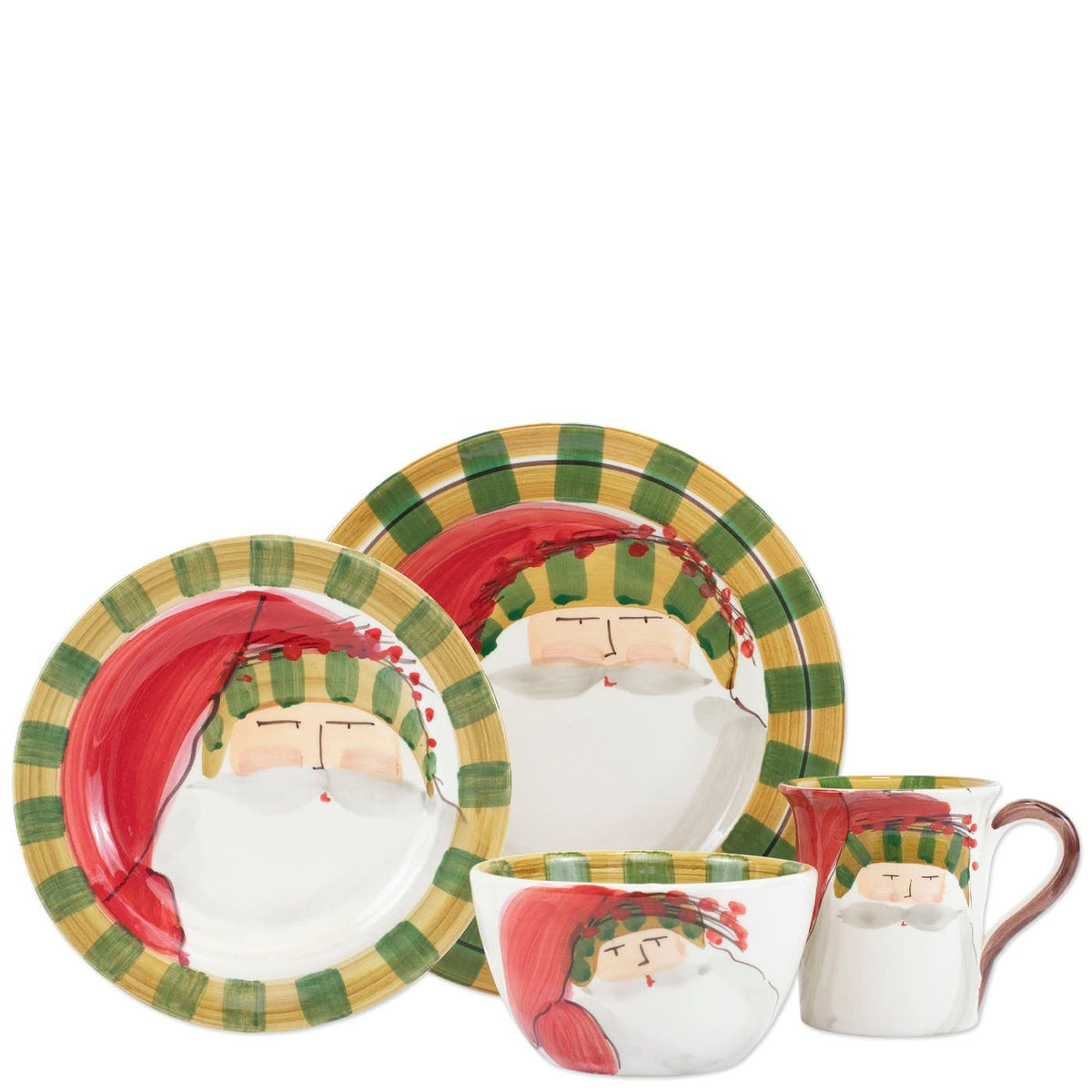 Old St. Nick Striped Hat Four-Piece Place Setting Striped Hat