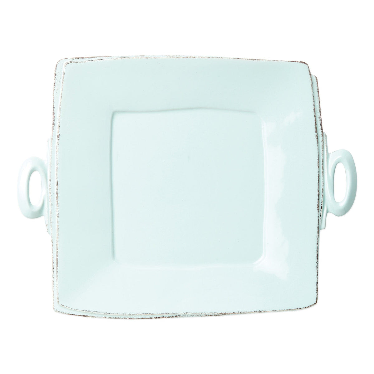 Lastra Handled Square Platter Aqua