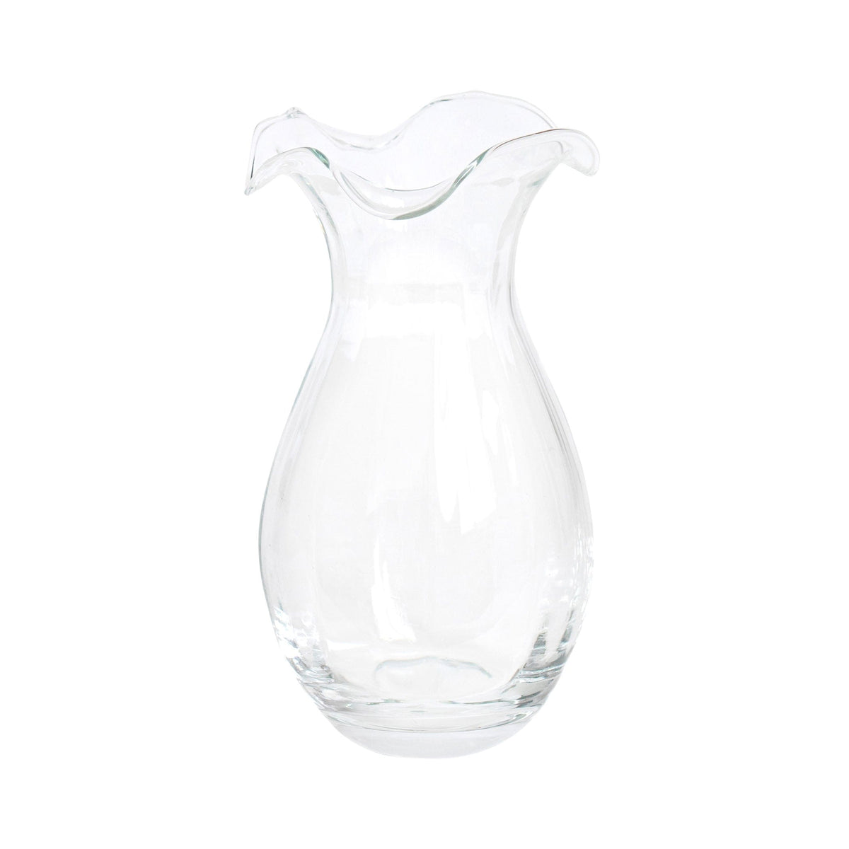 Hibiscus Glass Vertical Fluted Small Vase Clear