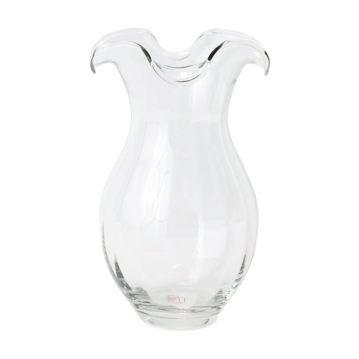 Hibiscus Glass Vertical Fluted Medium Vase Clear