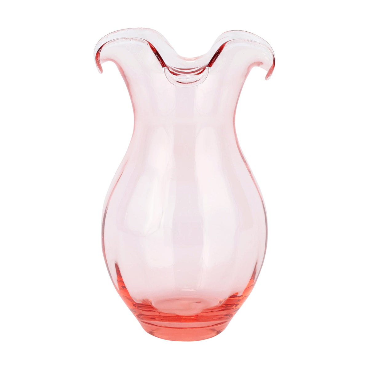 Hibiscus Glass Vertical Fluted Medium Vase Pink