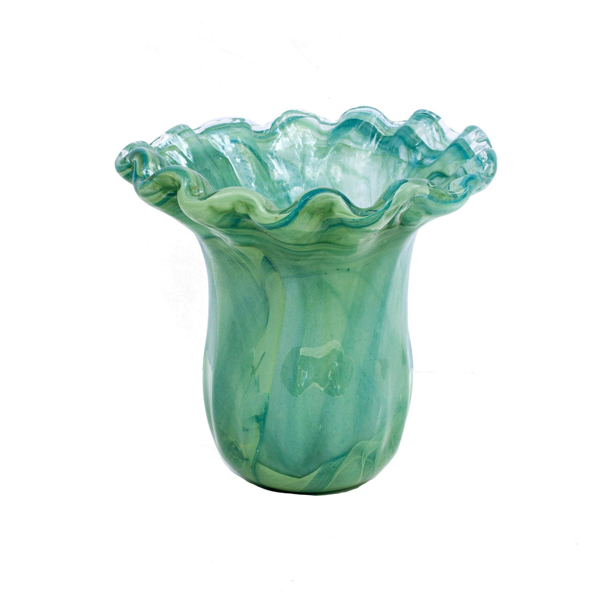 Onda Glass Green Small Tulip Vase