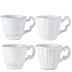 Vietri Incanto White Assorted Mugs