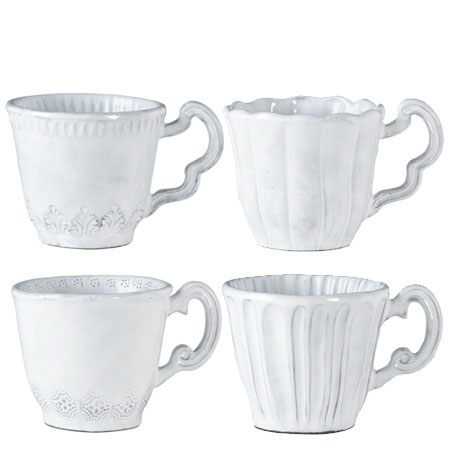 Vietri Incanto White Assorted Mugs