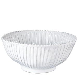 Vietri Incanto White Stripe Large Serving Bowl