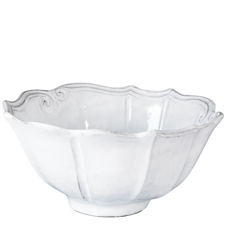 Vietri Incanto White Baroque Medium Serving Bowl