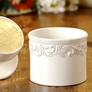 Butter Bell Crocks - White Linen
